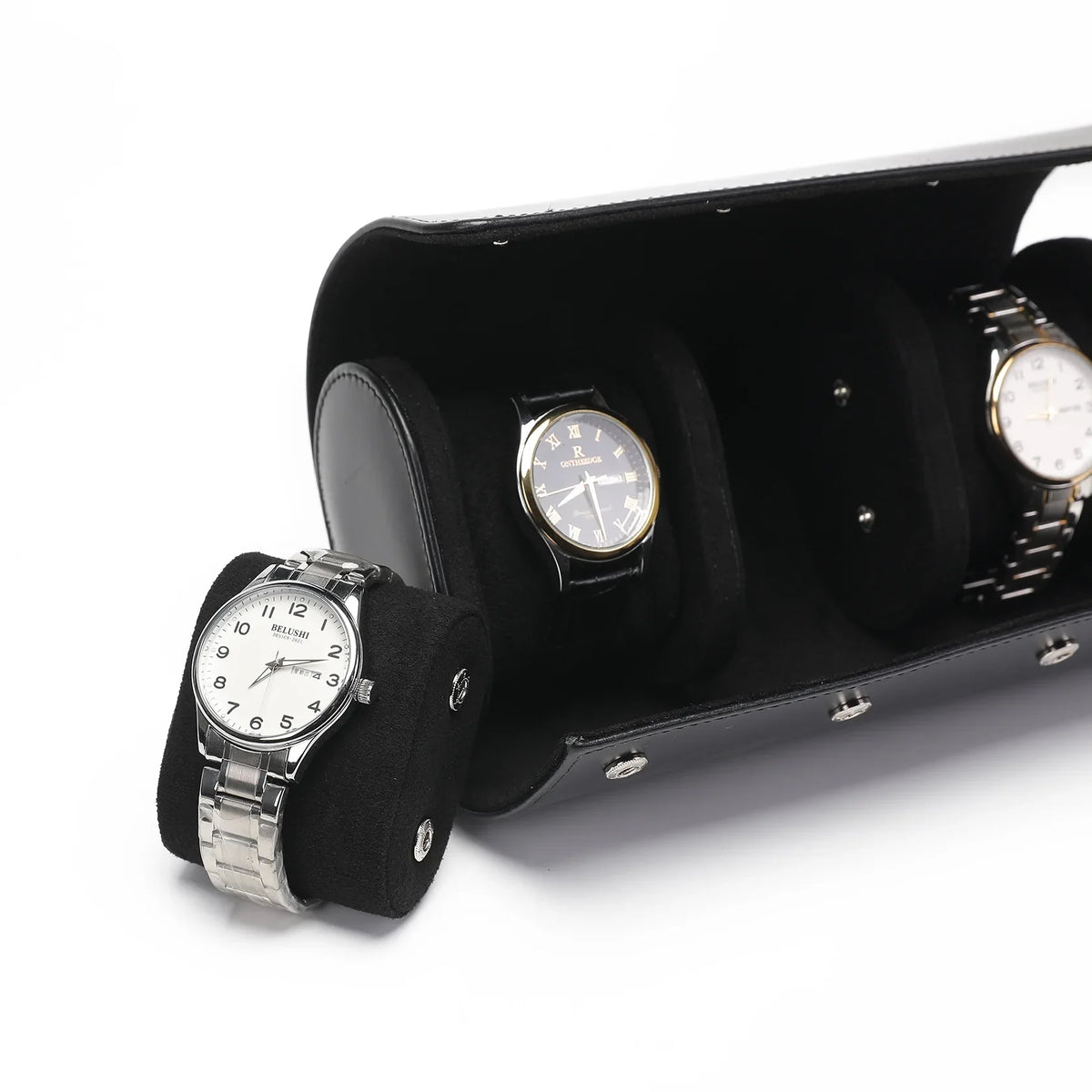 Écrin Nomade Trio — Noir — coussin amovible, montres non comprises