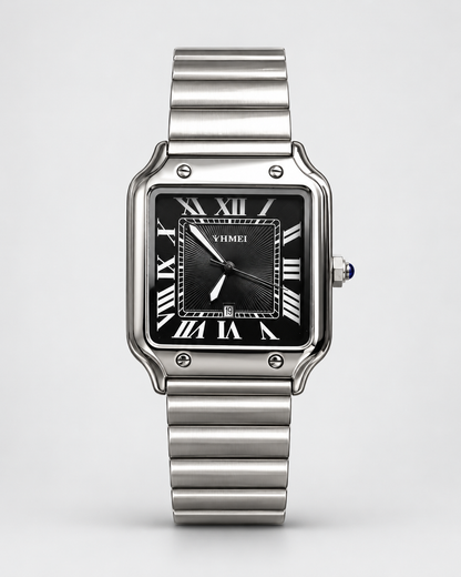 Montre Signature — Argenté & Noir — vue 1
