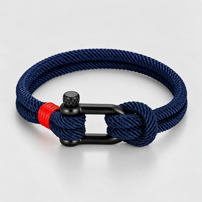 Bracelet Amarre — Bleu nuit & Noir — mise en scène 3