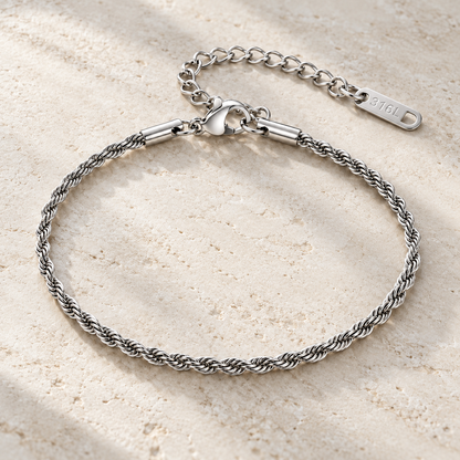 Bracelet Torsade — Argenté — mise en scène 18-1