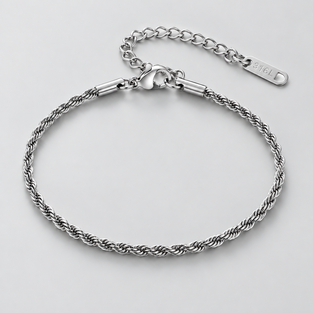 Bracelet Torsade — Argenté — mise en scène 18-2