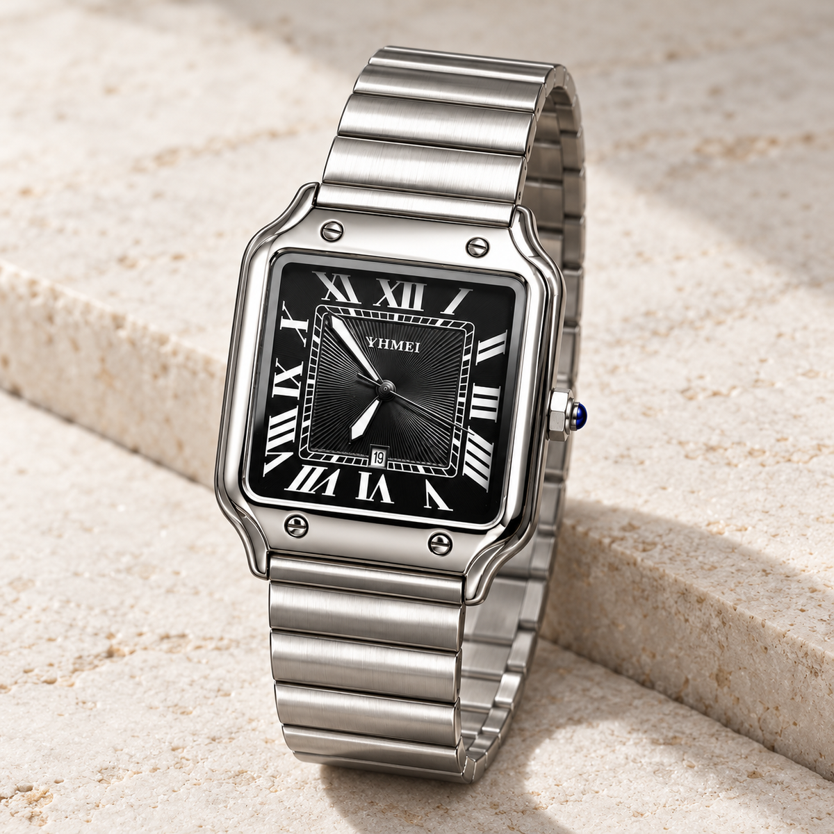 Montre Signature — Argenté & Noir — mise en scène 13-1