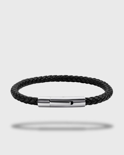 Bracelet Tressé — Noir & Argenté — vue 1