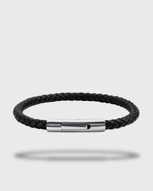 Bracelet Tressé — Noir & Argenté — vue 1