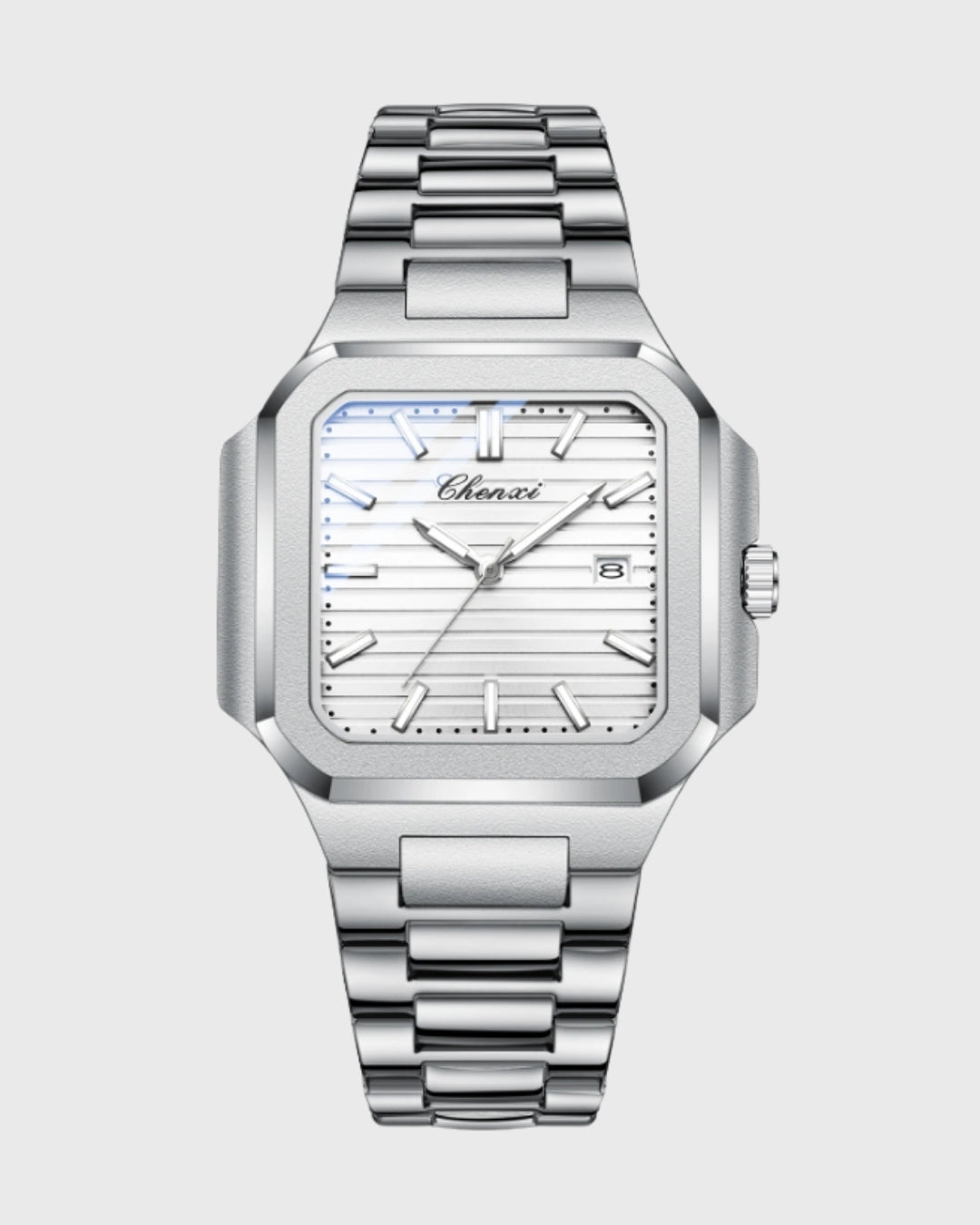 Montre Contour — Argenté & Blanc — vue 1