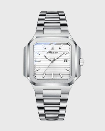 Montre Contour — Argenté & Blanc — vue 1
