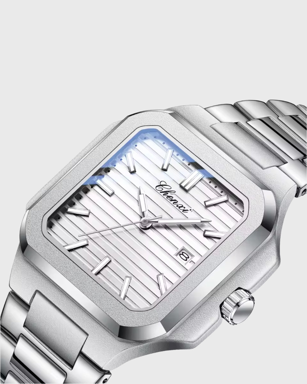 Montre Contour — Argenté & Blanc — vue 2