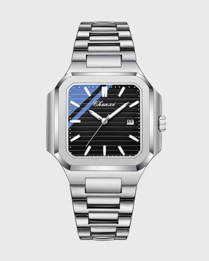 Montre Contour — Argenté & Noir — vue 1