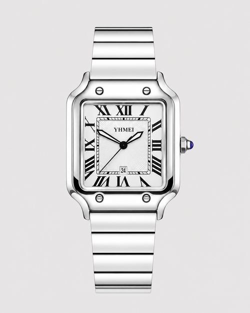 Montre Signature — Argenté & Blanc — vue 1