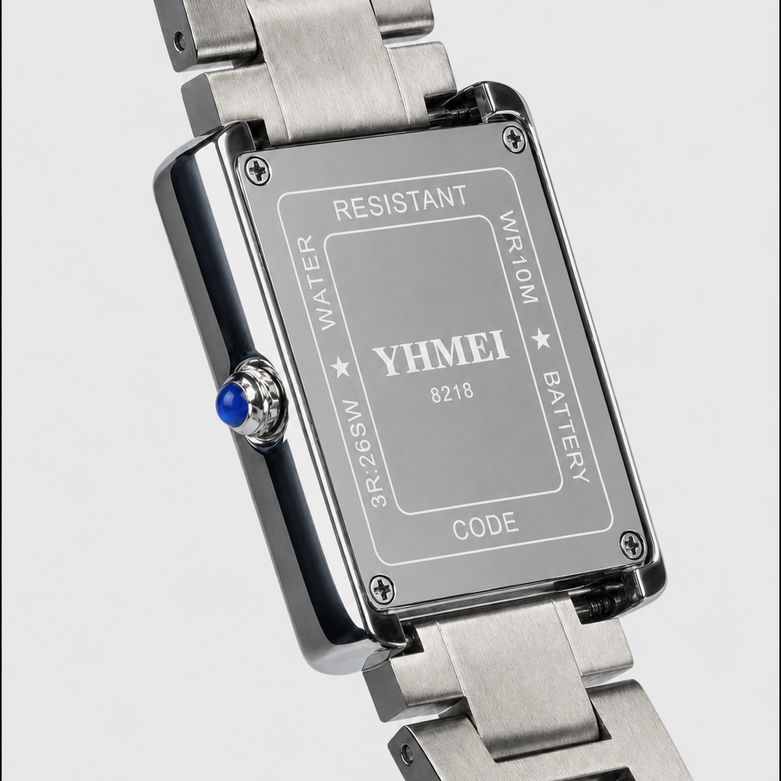 Montre Perspective — Argenté & Noir — vue 3