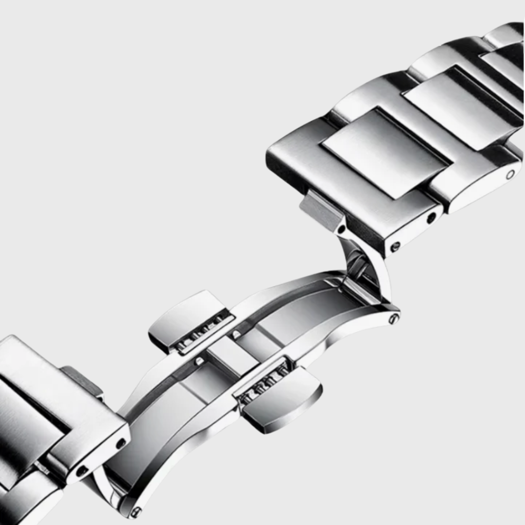 Montre Perspective — Argenté & Noir — vue 4