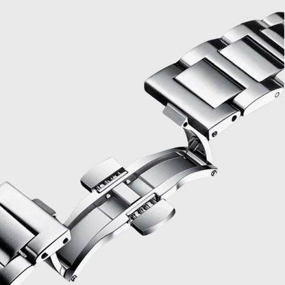 Montre Perspective — Argenté & Noir — vue 4