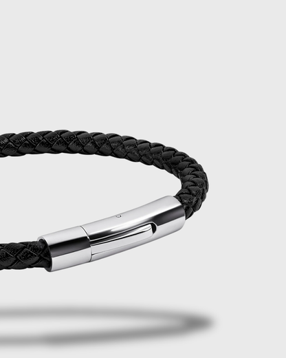 Bracelet Tressé — Noir & Argenté — vue 3