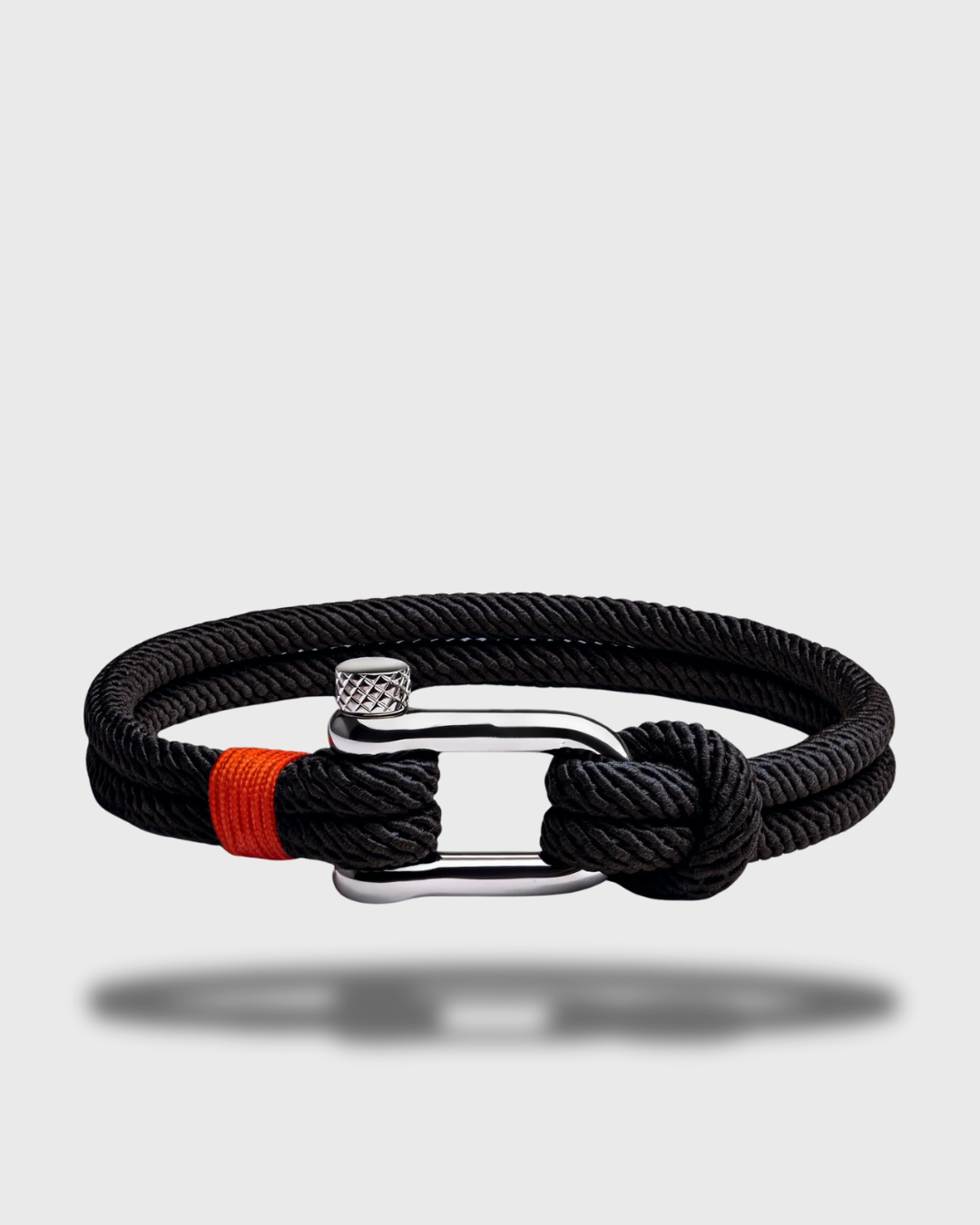 Bracelet Amarre — Argenté & Noir — vue 1