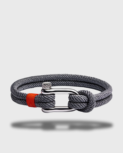 Bracelet Amarre — Argenté & Gris — vue 1