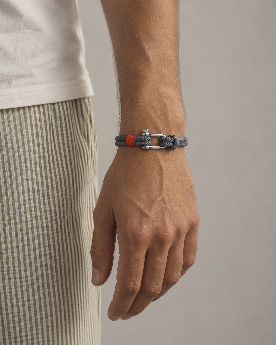 Bracelet Amarre — Argenté & Gris — vue 2